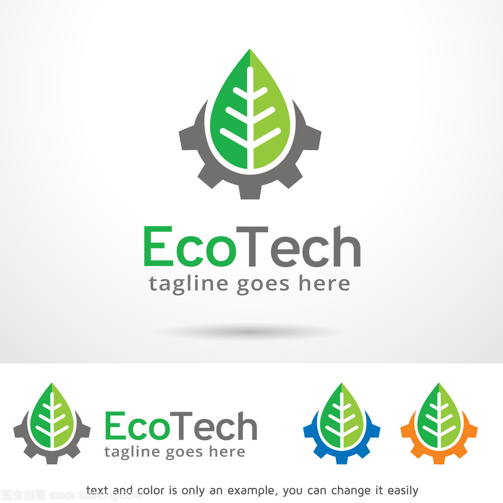 生态科技 Logo 模板设计矢量